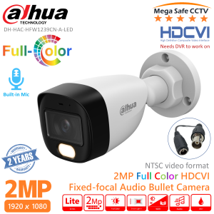 Dahua DH-HAC-HFW1239C-A-LED 2MP Full Color Smart Light Audio Outdoor Analog HDCVI Bullet Camera