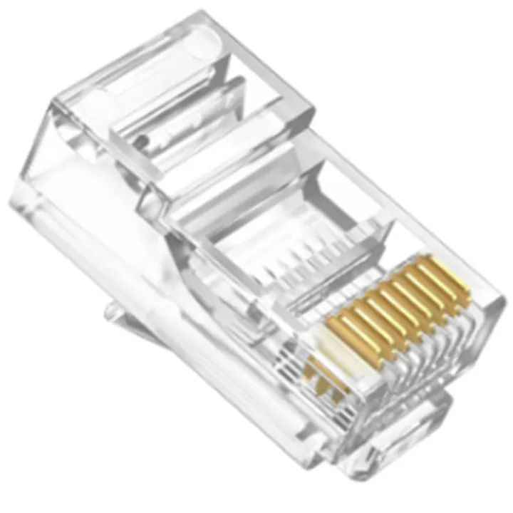 [mouse mi]100pcs Gold-Plated RJ45 CAT6 Pass Through Connectors Crystal ...