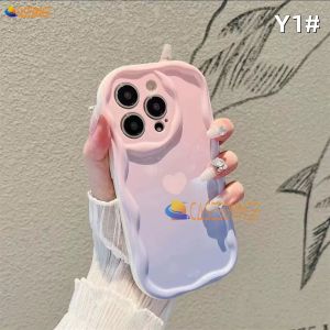(Lokal Ready) Casesummer Casing hp iPhone 11 12 14 13 12 Pro Max XR 7Plus iPhone 15 Pro Max X XS Max 6s 7 8 6 Plus SE 2020 Ins Gradiasi Cinta Hati 3D Bergelombang Tepi Melengkung Candy Case