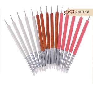 DAITING 5 cái bộ mềm gốm đất sét công cụ Silicone + stainlestwo đầu điêu khắc nghệ thuật công cụ