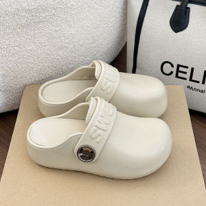 Free Shipping Trendy And Versatile Slip-On Sandals 2026 Minimalist Retro Thick-Soled Comfortable Indoor Slippers For Women Summer Outdoor Style
