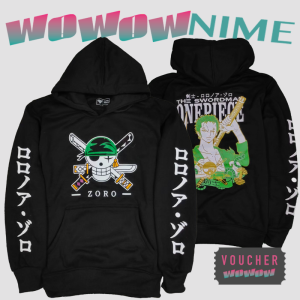 Roronoa Zoro Anime ONE PIECE Hoodie Jaket Sweater Samurai - NARUTO - ONE PIECE - TOKYO GHOUL - Attack on Titan Shingeki no Kyojin - Sword Art Online CLOTHING DISTRO OUTFIT MANGA BRAND