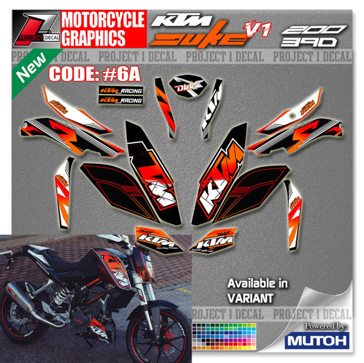 KTM Duke V1 200/390 full decal graphics kit laminated sticker