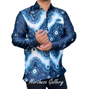 Kemeja Raya Lengan Panjang Motif Jumputan Palembang