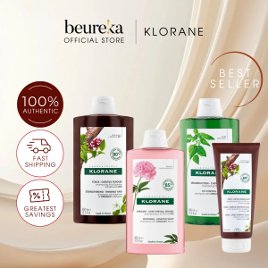 Klorane Shampoo 400ml [9 Types | Nourishing | Oil Control | Hydrating | Anti - Hair Loss | Strengthening] - Beureka
