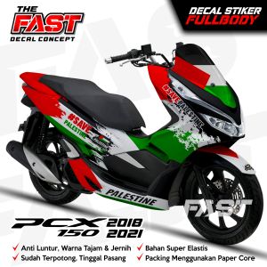 Stiker PCX 150 Fullbody Palestine Striping Sticker Honda PCX 150 2018 Fullbody Palestina Decal Fullblok Lis Variasi PCX 150 Palestine