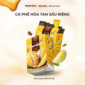 [TẶNG QUÀ] Cà Phê Sầu Riêng Durikopi Hòa Tan - Instant Delight – Hộp 160gr (10 Gói) - Cafe Hòa Tan Chính Hãng Ban Me Gold - REXSUN
