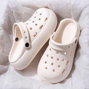 [Free Shipping] Cute Cartoon Kt Cat Thick-Soled Clogs For Women Summer Outdoor Beach Black Closed-Toe Sandals Height-Increasing Non-Slip Odor-Resistant