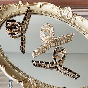 [SG] 11cm French Elegant Metal BIG hair claw with ribbon for Thick Hair Vintage design hair clip clamp hair accessories for women Black and Choco color 11cm length * 5.5cm height 21g