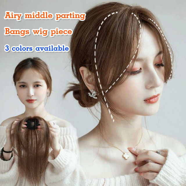 GiiMall Featherlight Air Bangs Hairpiece with Micro Curls for