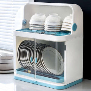 Hisoa Kitchen Tool Rest Dish Drain Rack Dish Cabinet Cupboard Multifunctional Plate Storage Box Rak Pinggan Bertutup