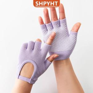 [COD] SHPYHT SPORTS Women Anti-slip Yoga Gloves Cotton Fitness Half Finger Gloves Breathable Outdoor Cycling Bicycle Pilates Fishing Gloves