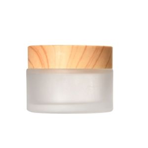 ZIAAN Empty Wood Lip Balm Sample Pots Cans Eye Shadow for Skin Care Glass Cream Box Makeup Storage Vials Face Cream Bottles Makeup Jar Lotion Vials Cosmetic Jars