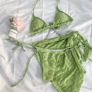 ชุดว่ายน้ําบิกินี่ เซ็กซี่ แต่งสายโซ่ คุณภาพสูง  สําหรับผู้หญิง 2391