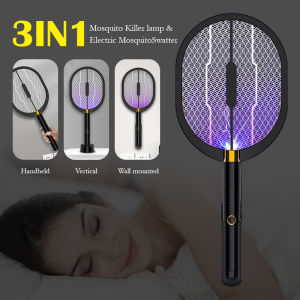 Mosquito Killer Lamp Mosquito Swatter 3 in 1 Electric Shock Handheld Racket with Desktop Stand three Modes -Handheld /Vertical / Wall mounted Raket Membunuh Nyamuk Elektrik & Pembunuh Nyamuk Lampu 电蚊拍