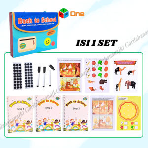 Buku Belajar aktivitas wipe n clean ada spidol busy page DIY 3in1