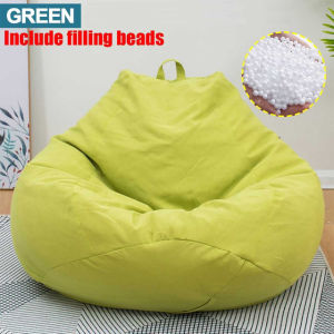 100X110ซม.ขนาดใหญ่ที่นั่งถุงใส่ถั่วสบายโซฟานอนเล่นเก้าอี้เสื้อผ้าลินินLounger PoufพัฟโซฟาTatami Beanbagสำหรับห้องนั่งเล่น