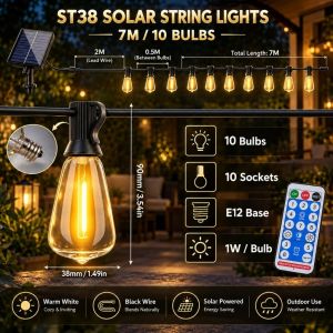 7.5m/20m/30.5m EU Plug bulb led light strip for Garden deocration light Connectable lamp Outdoor Waterproof ST38 / G40 led Bulbs Plug / Solar light