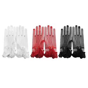 2 gói vải thoáng khí Sheer găng tay mắt lưới Găng tay dạ tiệc với cung tinh tế lãng mạn phụ kiện lễ