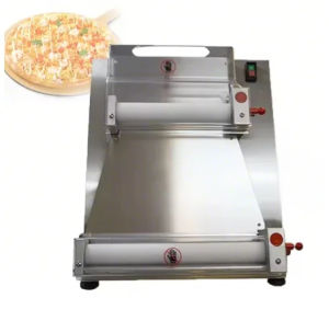 Professional Stainless Steel Pizza Dough Roller Press Machine 220V 370W with 1-5.5mm Thickness Adjustment and Easy 4-Step Operation