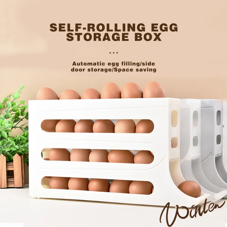 4-Layer Refrigerator Egg Storage Box Kitchen Egg Box Storage Egg Box Large  Capacity Dedicated Egg Carton Egg Rolling Egg Storage Box Individual  packaging available | Lazada PH