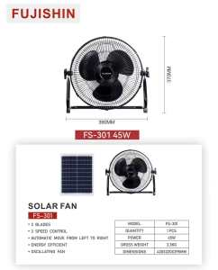 FUJISHIN Solar Fan 12inch 16inch Waterproof Solar Panel