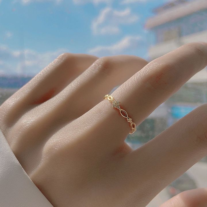 Diamond Ring Fancy Gold Rings For Ladies Korean Vintage Simple