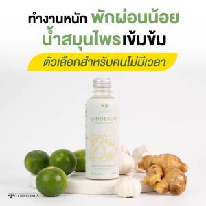 GINGERLIC เครื่องดื่มสมุนไพรสกัดเย็น กระเทียม ขิง มะนาว น้ำแอปเปิ้ลไซเดอร์ เครื่องดื่มเพื่อสุขภาพ น้ำสมุนไพรสกัด ธรรมชาติ ปราศจากน้ำตาล