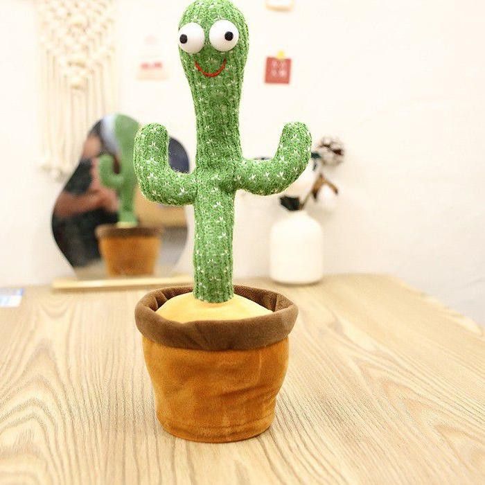 Boneka Kaktus Bicara Menari Lampu LED Musik Dancing Cactus Toy