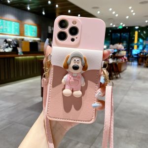 for Samsung Galaxy A15 A05 A05S A24 A25 A04 A14 A04S A04e S24 S23 A02S A02 A03 A03S S21 S20 FE S22 S10 S9 S8 Plus Note 10 20 Ultra Cartoon Wallet Crossbody Strap Phone Case