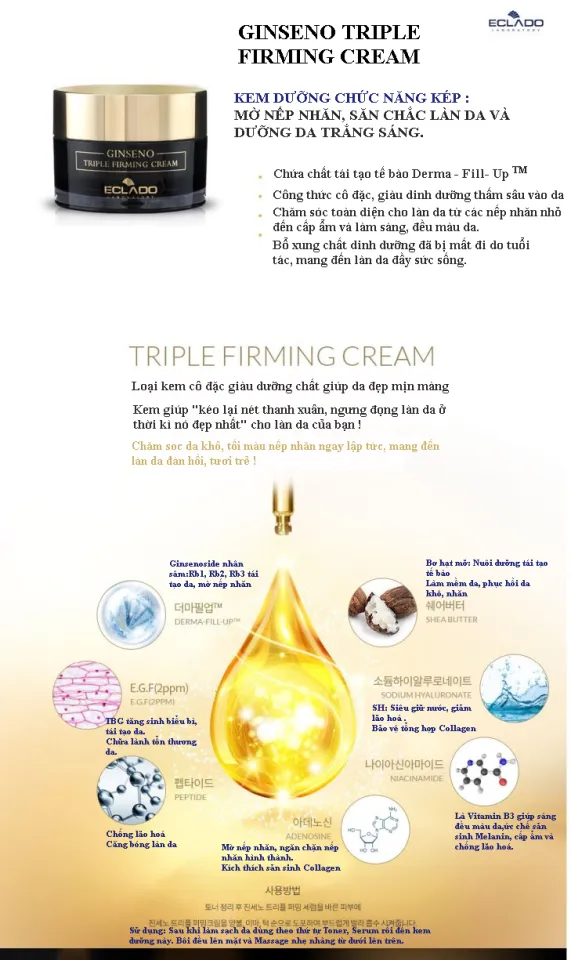 Kem Dưỡng Sâm Núi Chống lão hóa Eclado Ginseno Triple Firming