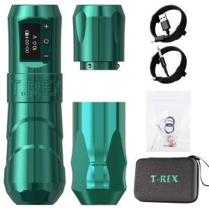 เครื่องปากกาสักไร้สาย T-rex ปืนสักโรตารี่ แบตเตอรี่ 1800mAh สามารถวิ่งได้นาน 4.0 มม. เหมาะสำหรับ variou