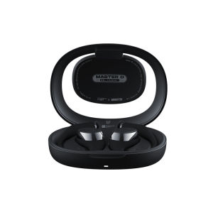 หัวหูฟังบลูทูธควบคุมแบบ D82 DMOOSTER มีที่แขวนหูคู่โลหะสังกะสีชาร์จแอปไร้สายการแปลแบบสนทนา AI