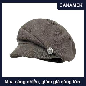 【CANAMEK】 Mũ beret đám mây văn học phong cách retro cho nữ mũ họa sĩ thanh lịch nhỏ gọn tôn dáng mặt đa năng thường ngày đi du lịch màu trơn thích hợp mùa thu đông