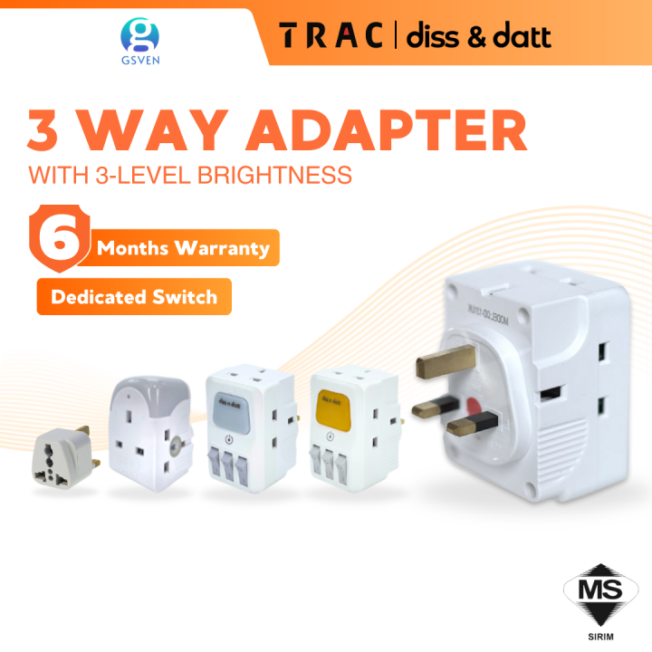 Dis Adapter TRAC / DISS & DATT SIRIM 3 Way Adaptor Adapter With Switch Safety ...