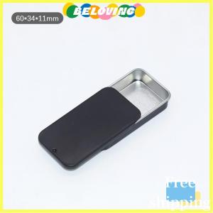 Beloving Flash Sale กล่องดีบุกขนาดเล็กกล่องดีบุกรูปทรงสี่เหลี่ยมผืนผ้ากล่องเก็บยาเม็ดแบบกดทำจากดีบุก