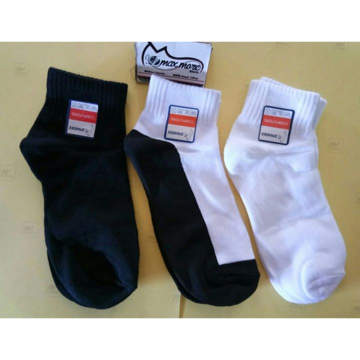 KAOS KAKI UNISEX- SPANDEX SEMATA KAKI CASUAL - HITAM PUTIH
