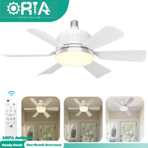 ORIA Socket Fan Light 2 in 1 Ceiling Fan Lights W/ Remote Control Replacement for E26/E27 Lightbulb for Bedroom Kitchen Living Room