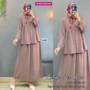 MUMU - Setelan Rok Crinkle Kekinian Viral TERLARIS Modis Lubna Set by mumu fashion solo