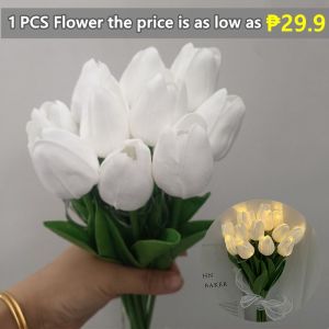 Tulips Artificial Flowers LED Night Light Interior Decoration Bouquet Lamp Simulation Tulip Lamp