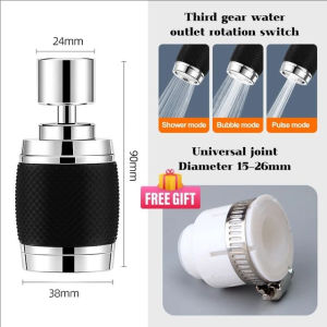YESPERY 360° Rotatable Splash-Proof Faucet Aerator Splash Filter Faucet Extender 3-speed Adjustable Universal Hot and Cold Faucet Extension