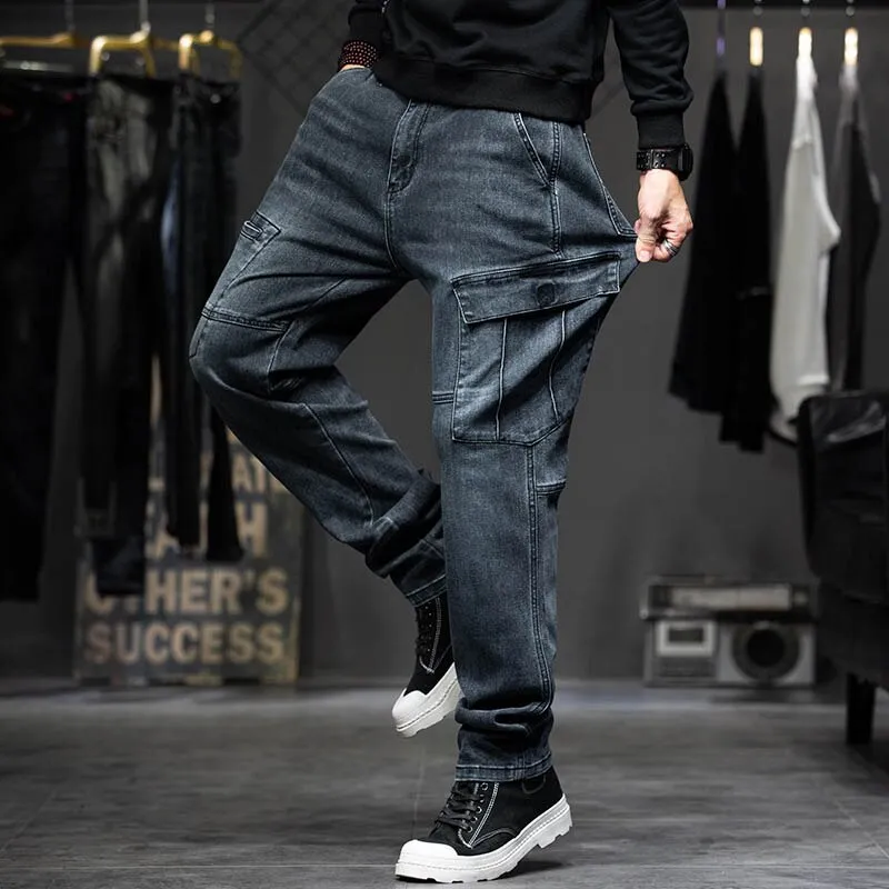 Men's Oversize Jeans Plus Size Denim Pants Korean Fashion Men Baggy Casual  10XL Streetwear Wide Jeans Man Trousers Men's Cothing - AliExpress