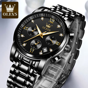 OLEVS 2858 Timepieces Mens Watch Fashion Business Stainless Steel Band Quartz Watch Waterproof Feature Analog Date