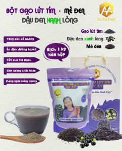 bột gạo lứt tím ( hộp 1kg bột gạo lứt tím đậu đen xanh lòng mè đen ) thức uống giàu vitamin và khoáng chất