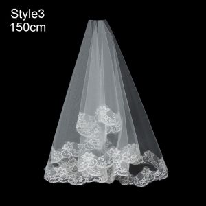 PAZNUL Elegant Two Layer Photo Veil Short Simple Bridal Veil Wedding Veil Lace Edge Womens Tulle