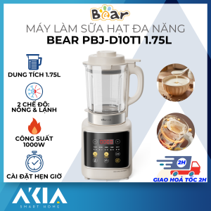 Máy làm sữa hạt Bear PBJ-D10T1 dung tích 175L công suất 1000W cối thủy tinh siêu bền chính hãng