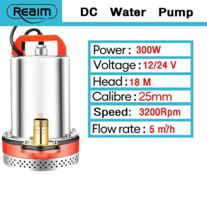 Suminoe 1 Inch DC Submersible Pump Set – 12V/24V Deep Well Pump + Hose + Clamp Large Flow Pang-irigasyon at patubig sa bukid