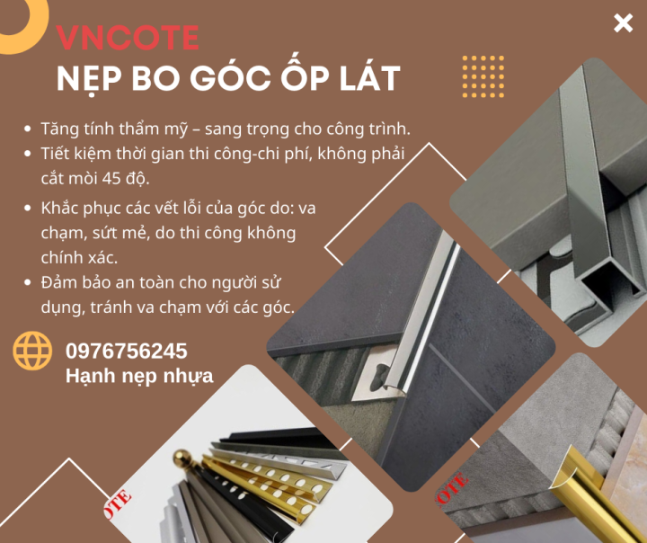 Nẹp inox bo góc ốp lát 2,44m/thanh