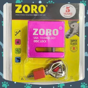 Ổ khóa đĩa xe máy ZORO titaniummẫu mớiloại nhẹchìa trònchất liệu chống gỉchống nướcmàu hồng