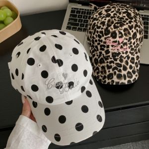 NEXTYOO Adjustable Baseball Cap Polka Dot Wide Brim Sun Hat Casual Breathable Peaked Cap for Women